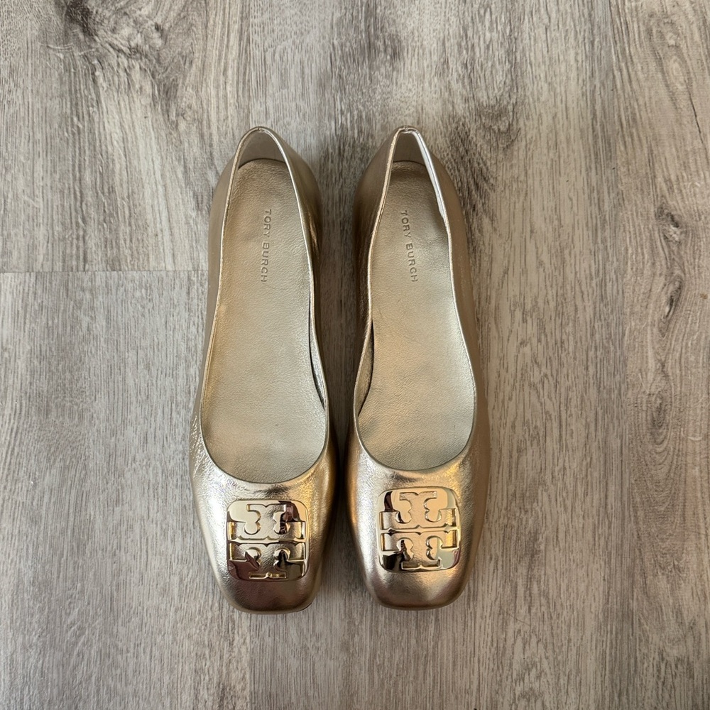 Tory Burch Metallic Gold Loafers